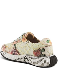L'ARTISTE Daisymae Floral Print Daisy Embroidered Sneakers