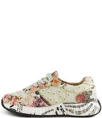 L'ARTISTE Daisymae Floral Print Daisy Embroidered Sneakers