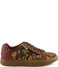 L'ARTISTE Danli Leather and Tapestry Sneakers