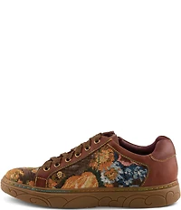 L'ARTISTE Danli Leather and Tapestry Sneakers
