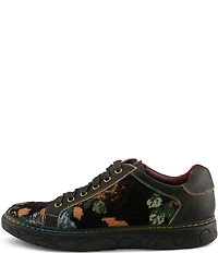 L'ARTISTE Danli Leather and Tapestry Sneakers