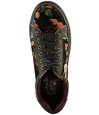 L'ARTISTE Danli Leather and Tapestry Sneakers