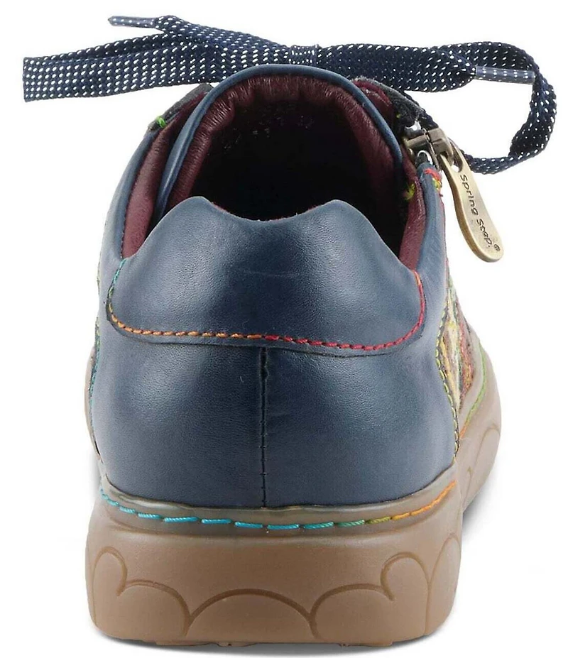 L'ARTISTE Danli Leather and Tapestry Sneakers