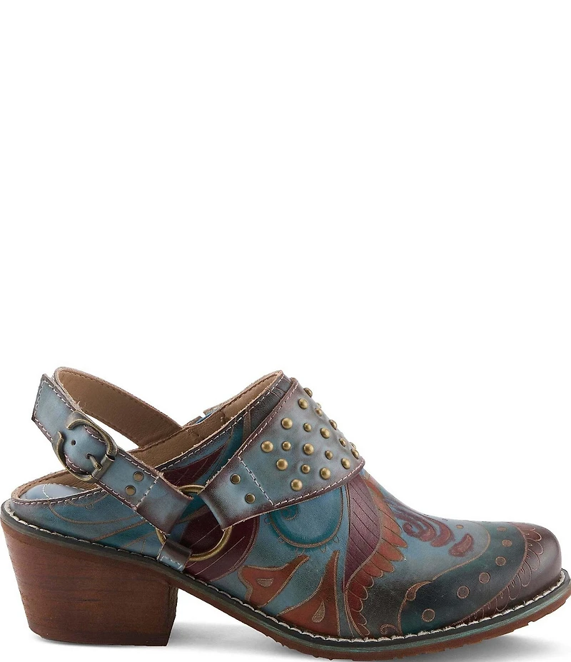 L'ARTISTE Daytona Hand Painted Leather Studded Shooties