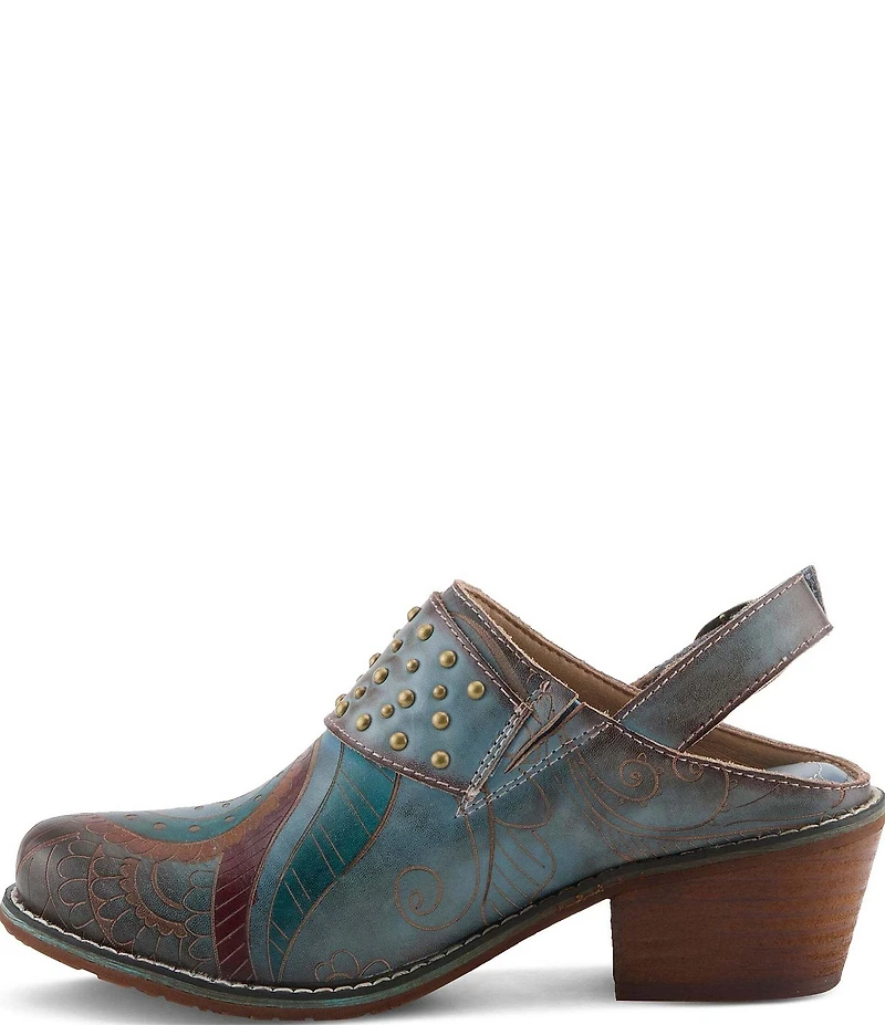 L'ARTISTE Daytona Hand Painted Leather Studded Shooties