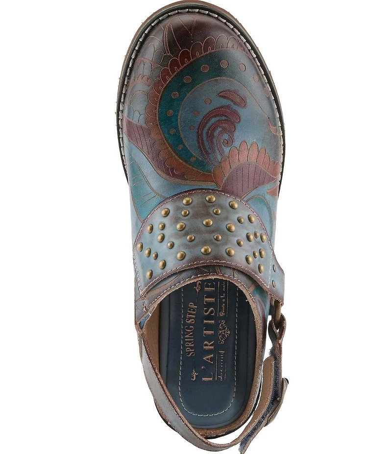 L'ARTISTE Daytona Hand Painted Leather Studded Shooties