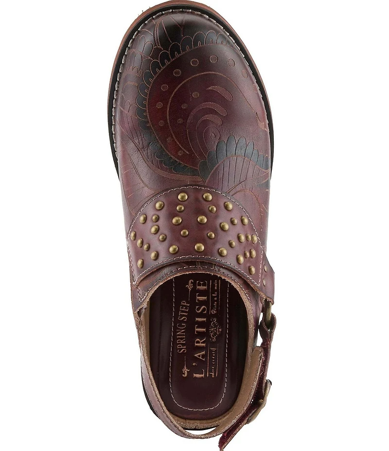 L'ARTISTE Daytona Hand Painted Leather Studded Shooties