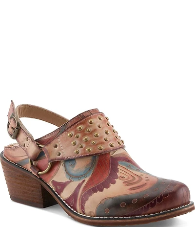 L'ARTISTE Daytona Hand Painted Leather Studded Shooties