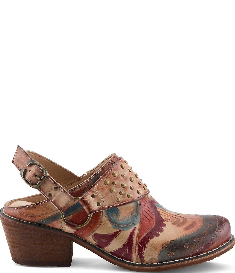 L'ARTISTE Daytona Hand Painted Leather Studded Shooties