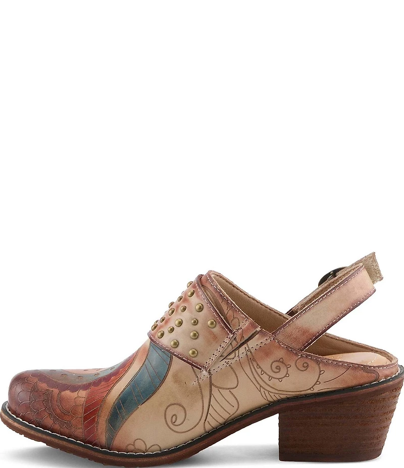 L'ARTISTE Daytona Hand Painted Leather Studded Shooties
