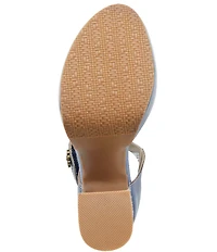 L'ARTISTE Debbihary Rose Embossed Cut Out Leather Block Heel Platform Mary Janes