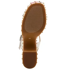 L'ARTISTE Deckedout Floral Leather Platform Block Heel Sandals