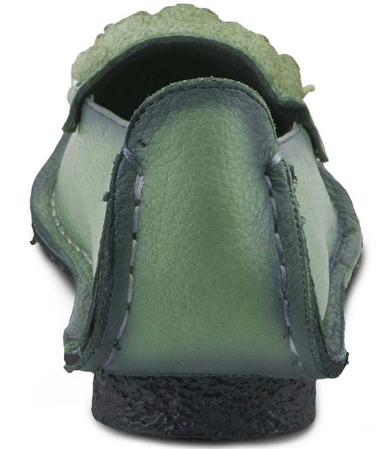 L'ARTISTE Dezi Leather Floral Detail Slip On Loafers