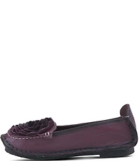 L'ARTISTE Dezi Leather Floral Detail Slip On Loafers