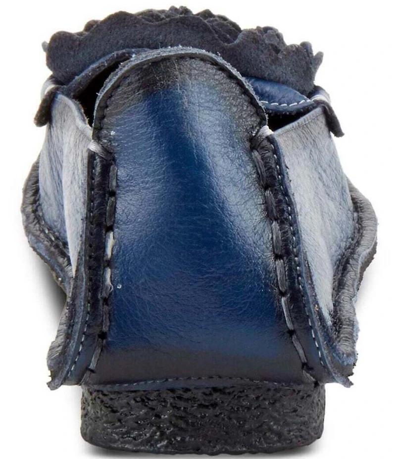 L'ARTISTE Dezi Leather Floral Detail Slip On Loafers