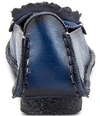L'ARTISTE Dezi Leather Floral Detail Slip On Loafers