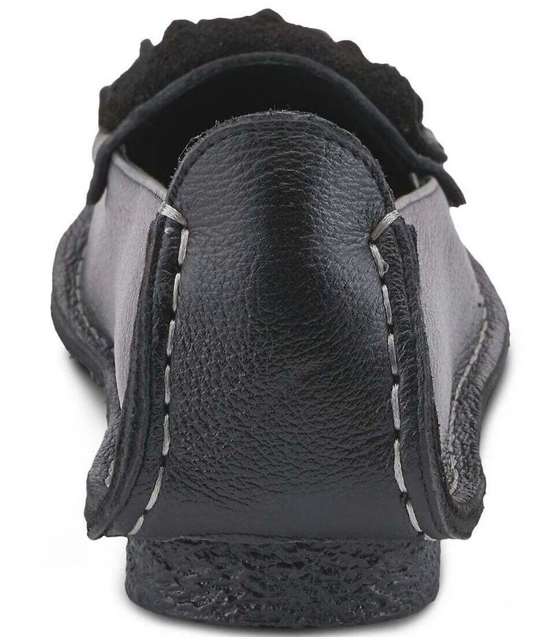 L'ARTISTE Dezi Leather Floral Detail Slip On Loafers
