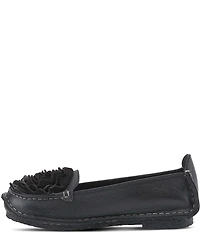 L'ARTISTE Dezi Leather Floral Detail Slip On Loafers