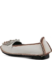 L'ARTISTE Dezi Leather Floral Detail Slip On Loafers