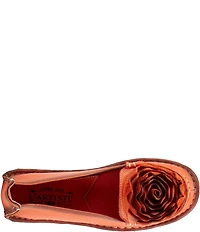 L'ARTISTE Dezi Leather Floral Detail Slip On Loafers