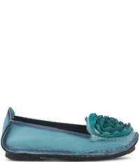 L'ARTISTE Dezi Leather Floral Detail Slip On Loafers