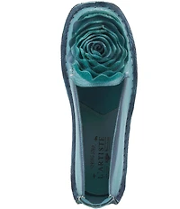L'ARTISTE Dezi Leather Floral Detail Slip On Loafers