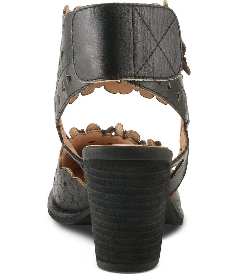 L'ARTISTE Distinction Leather Flower Embellished Cut Out Pumps