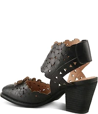 L'ARTISTE Distinction Leather Flower Embellished Cut Out Pumps