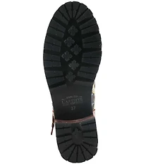 L'ARTISTE Fantastic Embroidered Floral Combat Booties