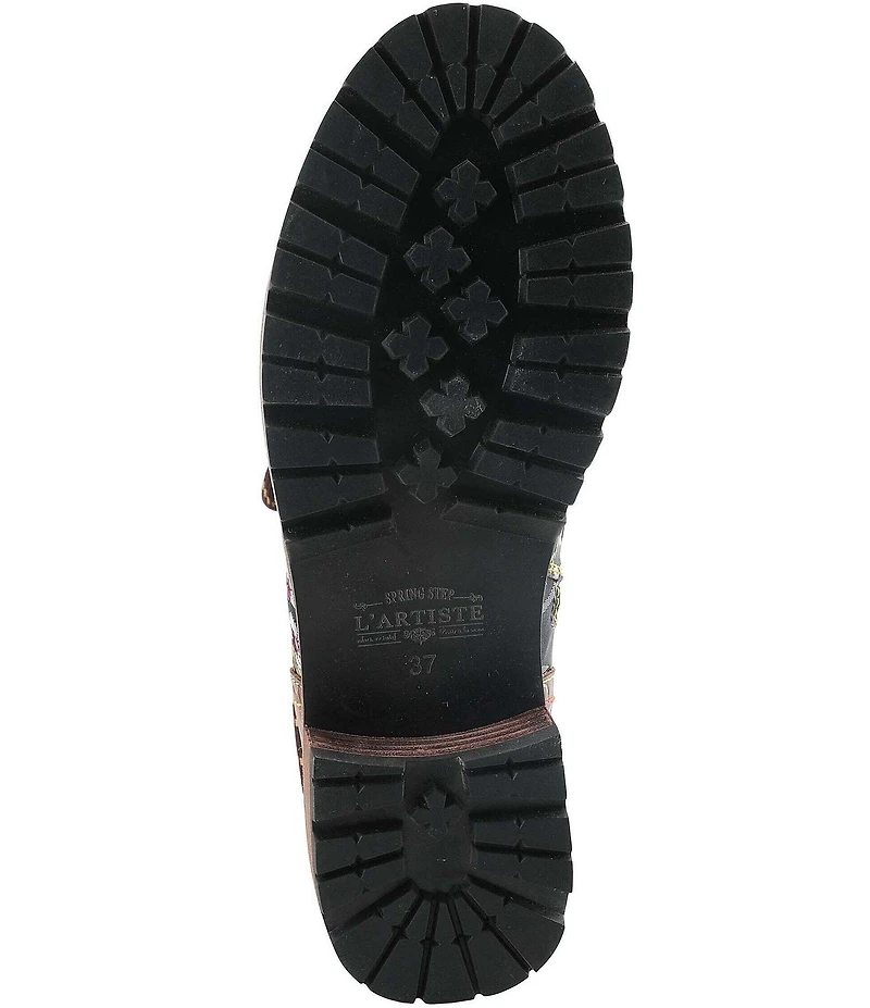 L'ARTISTE Fantastic Embroidered Floral Combat Booties