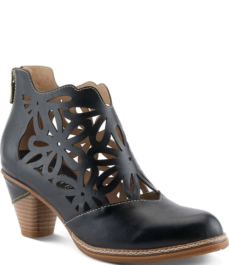 L'Artiste Feelinfree Floral Laser Cut Out Leather Shooties