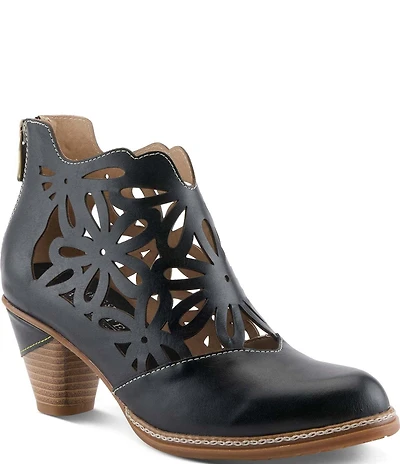 L'Artiste Feelinfree Floral Laser Cut Out Leather Shooties