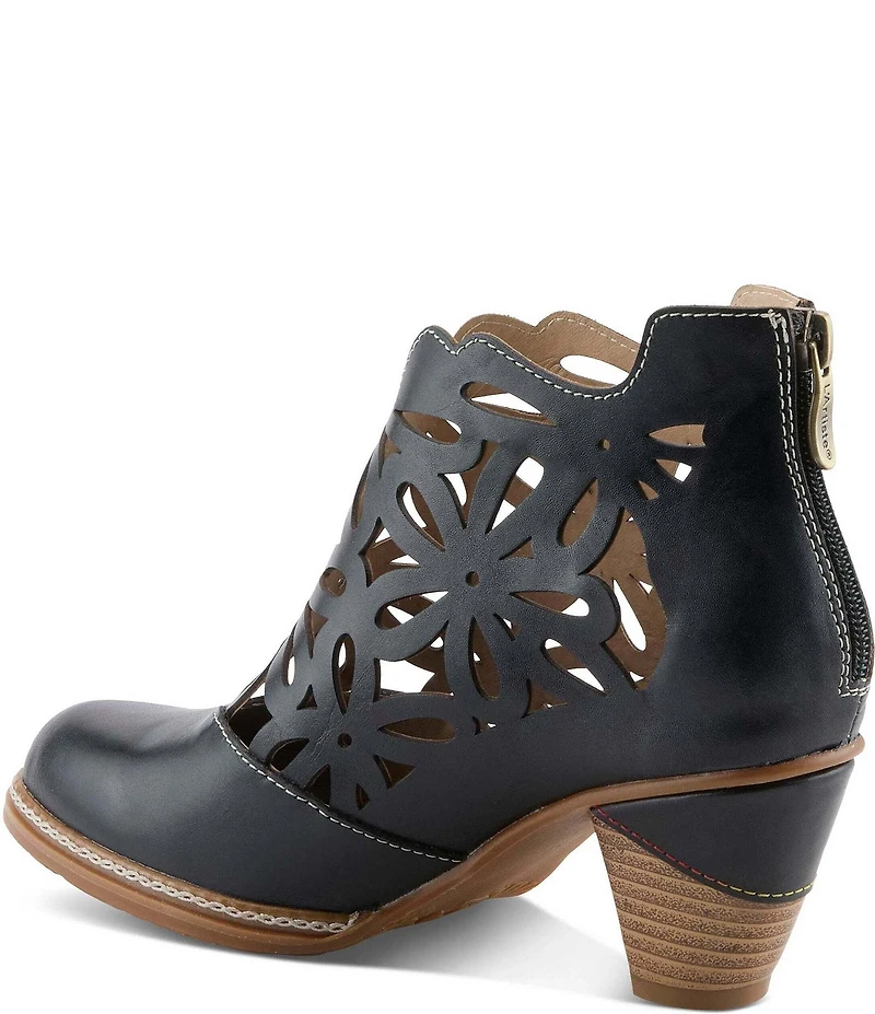 L'Artiste Feelinfree Floral Laser Cut Out Leather Shooties