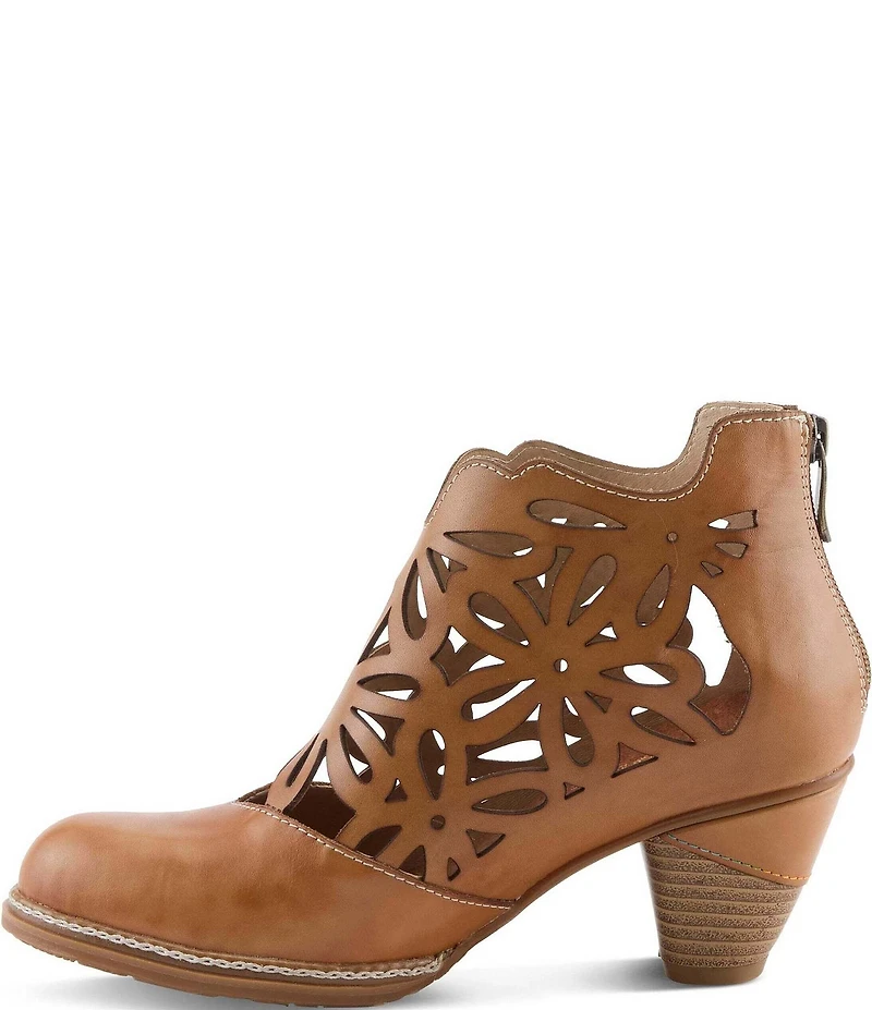 L'Artiste Feelinfree Floral Laser Cut Out Leather Shooties