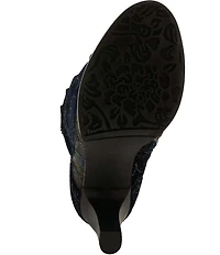 L'ARTISTE Forutaluv Floral Embossed Suede Lace Up Boots