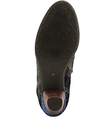 L'ARTISTE Forutaluvlo Floral Embossed Suede And Leather Booties