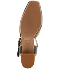 L'ARTISTE Funferbiz Floral Painted Leather Ankle Strap Pumps