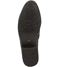 L'ARTISTE Georgiana Hand Painted Leather Buckle Hardware Strap Booties
