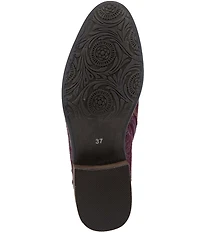 L'ARTISTE Georgiana Hand Painted Leather Buckle Hardware Strap Booties