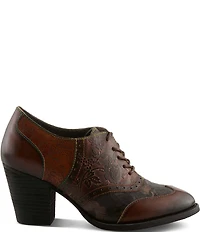 L'Artiste Ghita Floral Embossed Leather Shooties