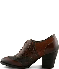 L'Artiste Ghita Floral Embossed Leather Shooties