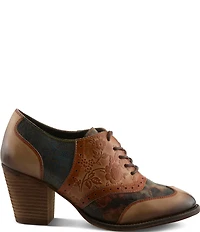 L'Artiste Ghita Floral Embossed Leather Shooties