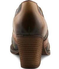 L'Artiste Ghita Floral Embossed Leather Shooties