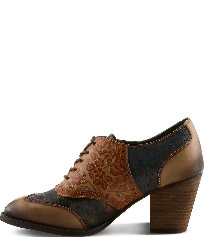 L'Artiste Ghita Floral Embossed Leather Shooties