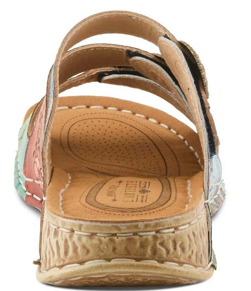 L'ARTISTE Gottahave Floral Embossed Leather Slide Sandals