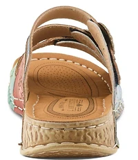 L'ARTISTE Gottahave Floral Embossed Leather Slide Sandals