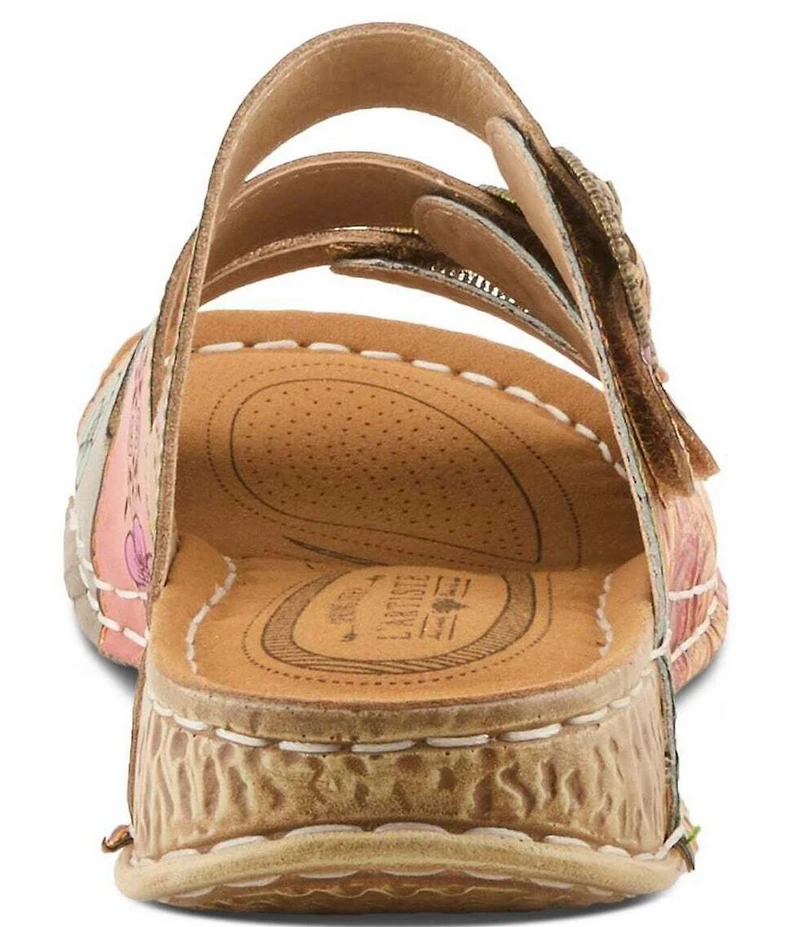 L'ARTISTE Gottahave Floral Embossed Leather Slide Sandals