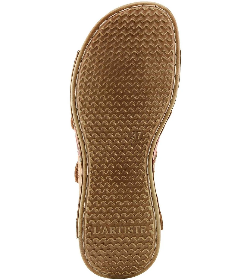 L'ARTISTE Gottahave Floral Embossed Leather Slide Sandals