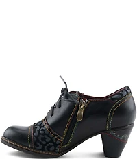 L'ARTISTE Hunteera Leather Floral Embossed Oxford Pumps