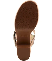 L'ARTISTE Jess Floral Embossed Leather Platform Block Heel Sandals